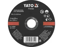 Yato Tarcza do cięcia stali INOX 125x1,0x22,2mm wytrzymała YT-61025