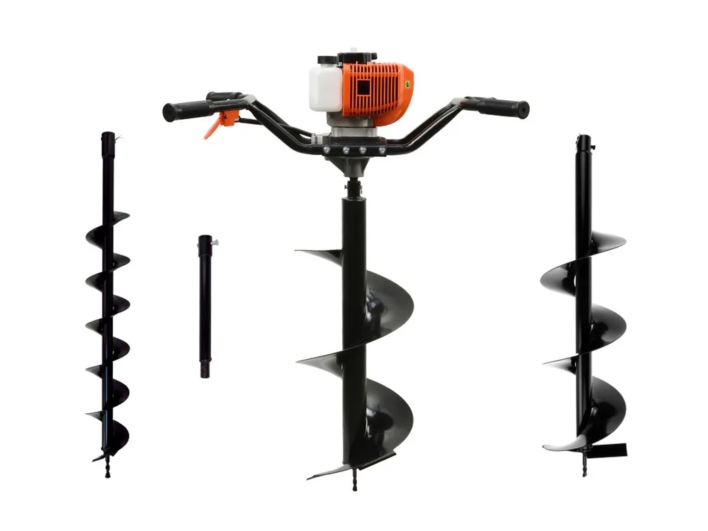 Geko Wiertnica spalinowa do ziemi + świdry (10cm,20cm,30cm) + adaptor G84021