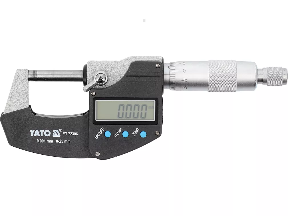 Yato Cyfrowy mikrometr zewnętrzny 0-25 mm precyzyjny YT-72306