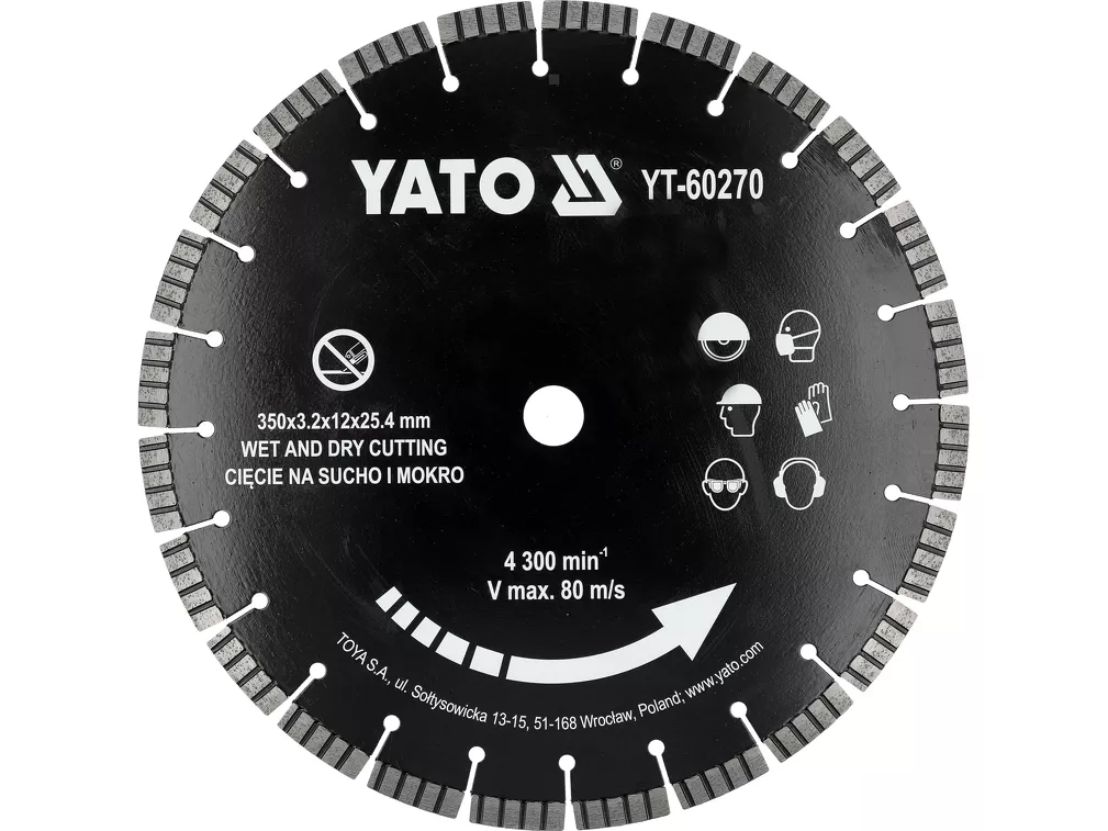Yato Tarcza diamentowa do przecinarki 350 mm do betonu YT-60270