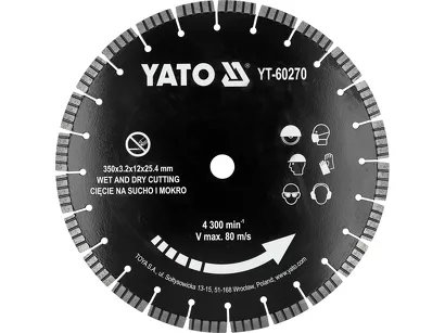 Yato Tarcza diamentowa do przecinarki 350 mm do betonu YT-60270