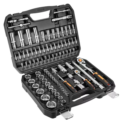 NEO Tools Zestaw kluczy nasadowych 1/4", 1/2" 86 szt. chromowany CrV 10-060
