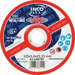 Incoflex Tarcza do cięcia metalu wypukła PRO VRS M42 125 x 1,6mm A46TBF-VRS