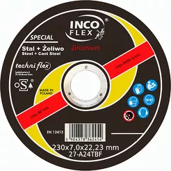 Incoflex Tarcza do szlifowania metalu Special ZIRCONIUM M27 230 x 7,0mm A24TBF