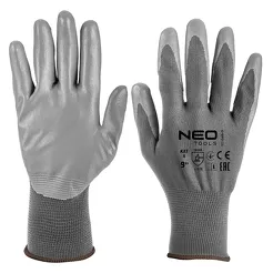 Neo Rękawice robocze, poliester pokryty PU, 4131X, rozmiar 9 97-646-9