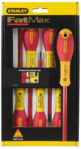 Stanley Wkrętaki izolowane 1000V FatMax płaskie, krzyżowe Ph, zestaw 6szt.  0-65-441 