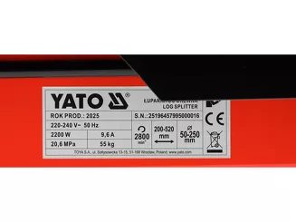 Yato Elektryczna łuparka do drewna pozioma 5T YT-79950 - 8