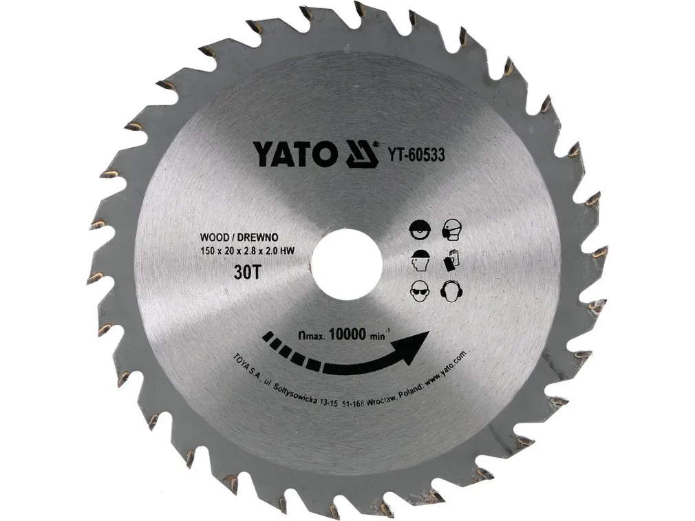 Yato Tarcza widiowa do drewna 150x30Tx20mm precyzyjna YT-60533