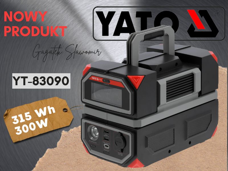 Przenośna stacja zasilania Yato 300W/315Wh YT-83090 Przenośna stacja zasilania Yato 300W/315Wh YT-83090