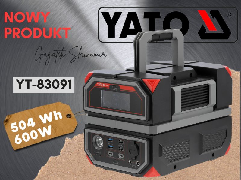Przenośna stacja zasilania Yato 600W/504Wh YT-83091 Przenośna stacja zasilania Yato 600W/504Wh YT-83091